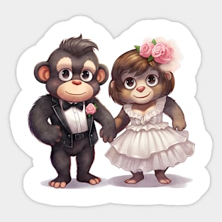 Gorilla Couple Gets Married Sticker